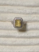 Vintage Sterling Silver and Yellow CZ ring size 7