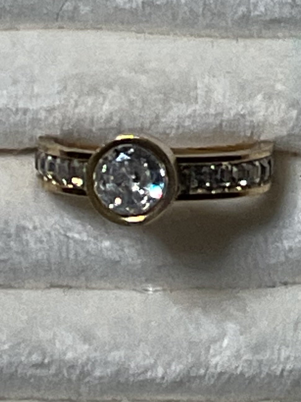 CZ and Gold Electroplated Ring size 7