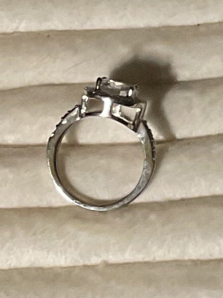 Vintage Deadstock Sterling Silver and CZ Ring Size 5