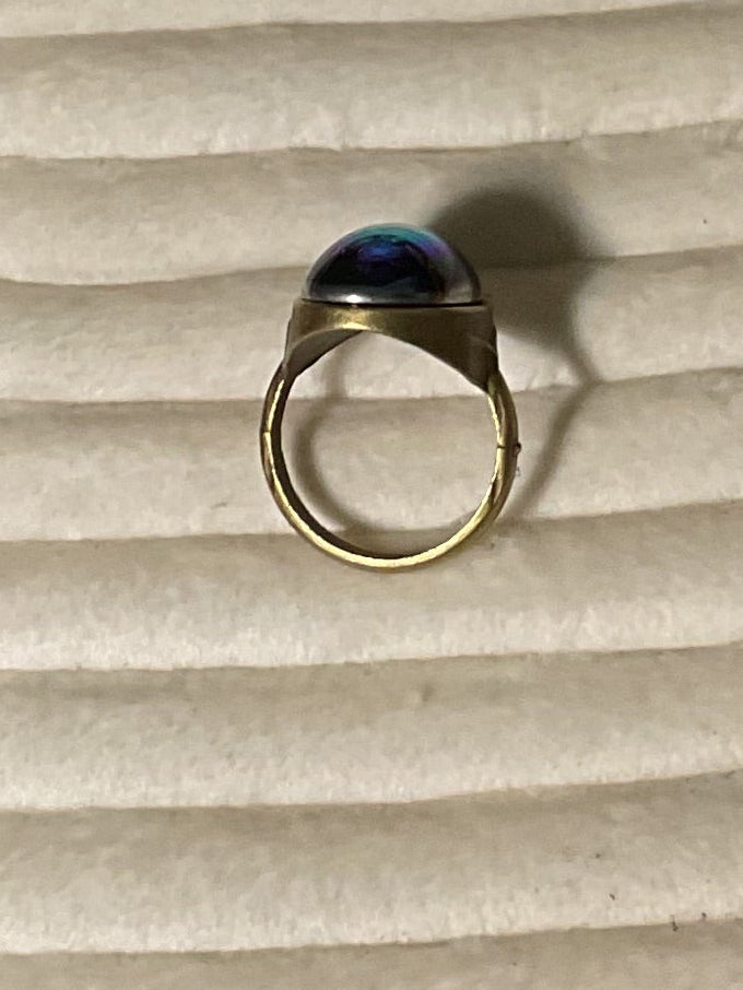 Vintage Glass AB Ring Size 8