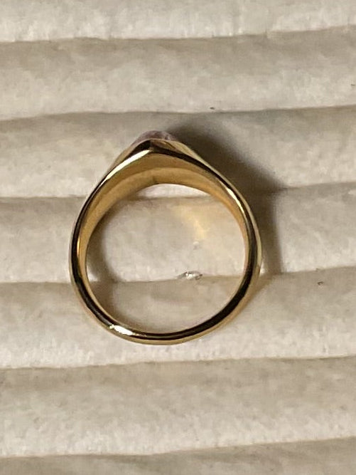 Pink CZ Heart Ring Size 9