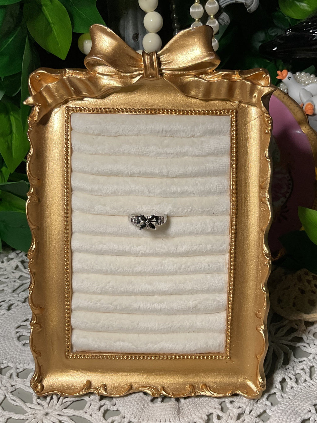 Vintage CZ and Sterling Silver Ring Size 8