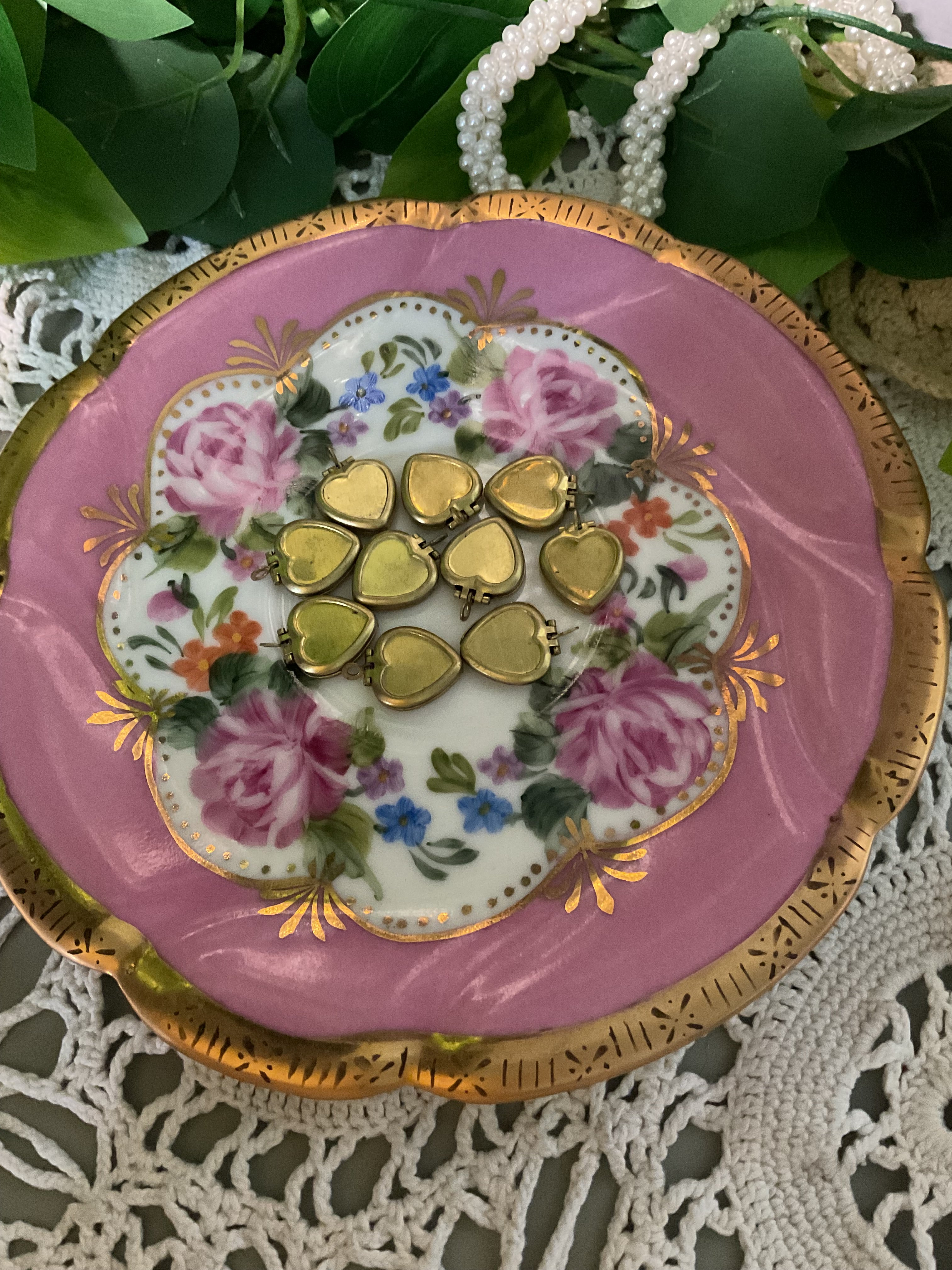 Vintage Deadstock Heart Brass Lockets Pack of 10