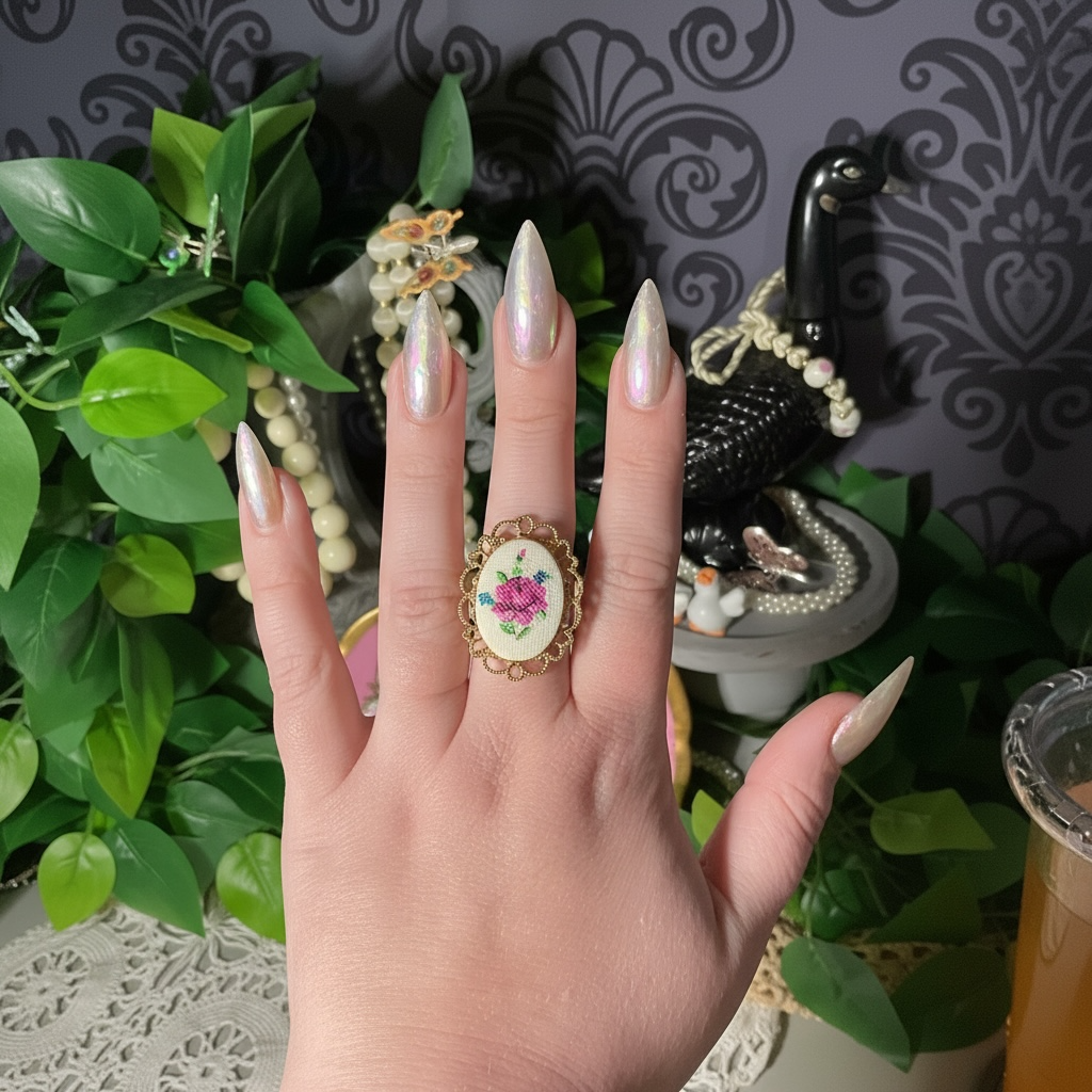 Vintage Cross Stitch Ring