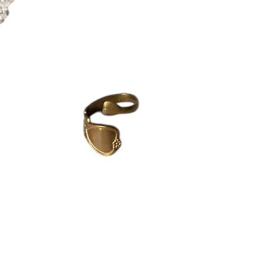 Vintage  Deadstock Brass Heart Spoon Ring
