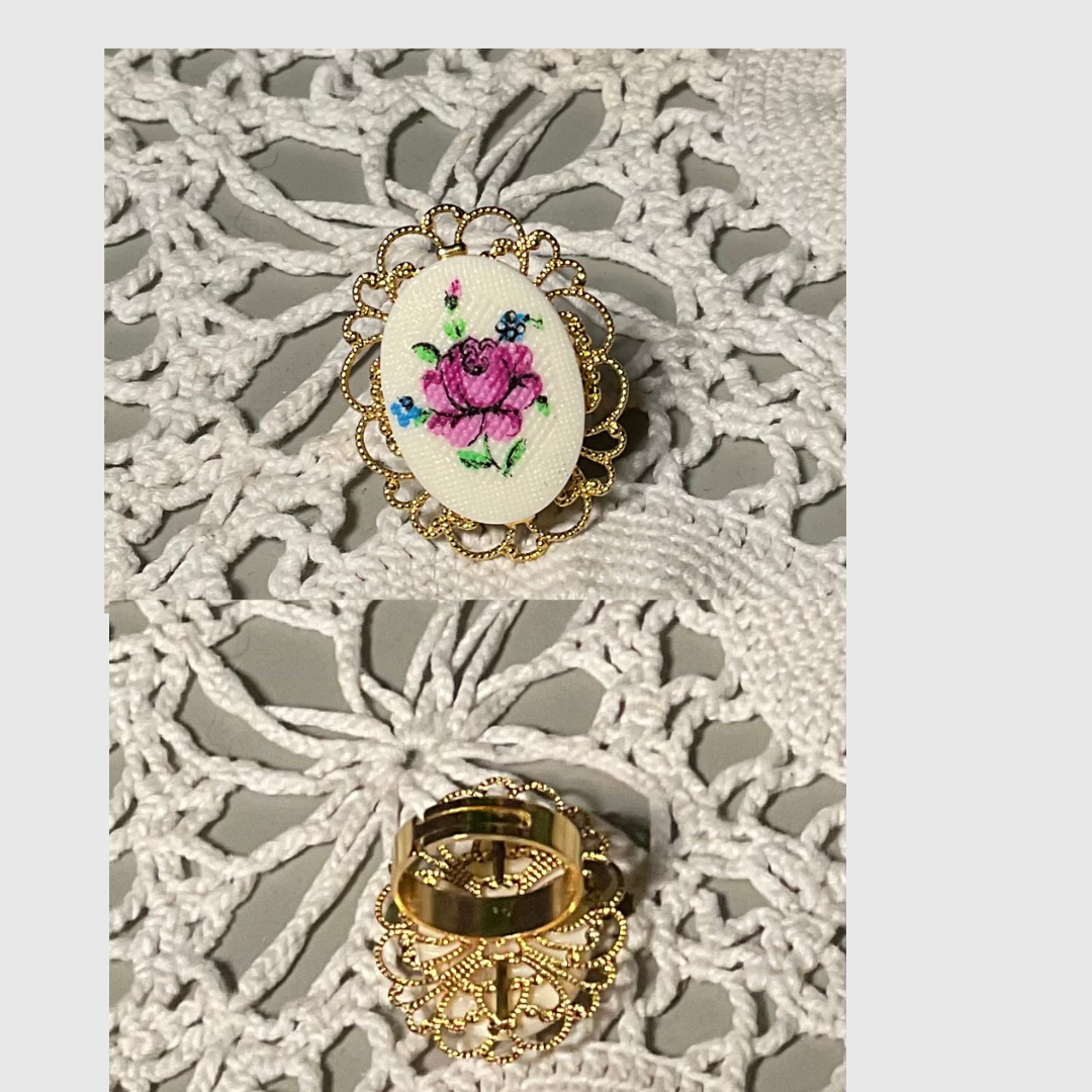 Vintage Cross Stitch Ring