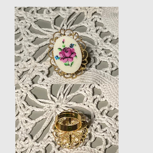 Vintage Cross Stitch Ring